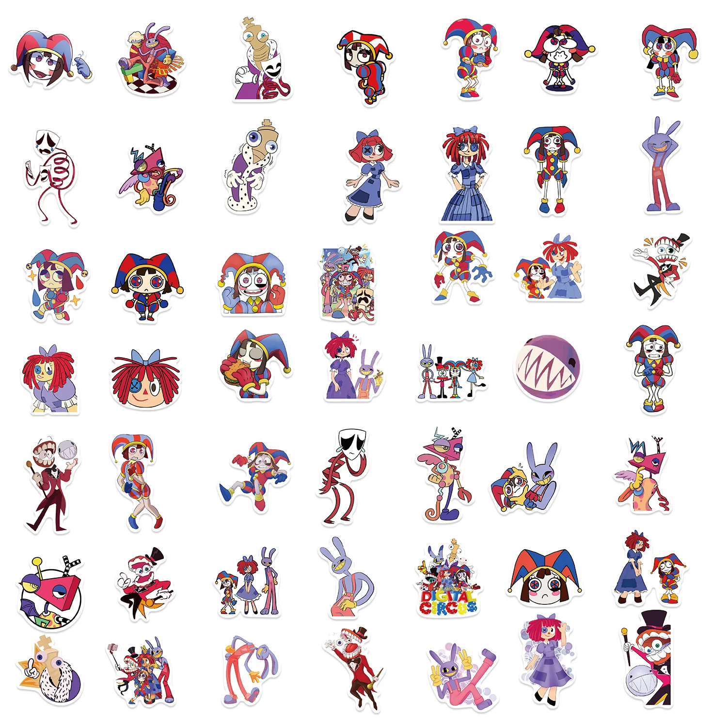 10/30/56/100pcs cartoon Magic Digital Circus Stickers For Suitcase Skateboard Laptop Luggage Phone Car Styling DIY  Pegatinas