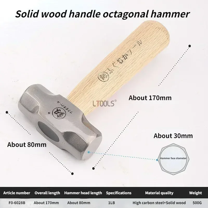 1pc Mini Hammer hoher Kohlenstoffs tahl kleiner Hammer Massivholz kurzer Griff achteckiger oder runder Kopf Hammer kleines manuelles