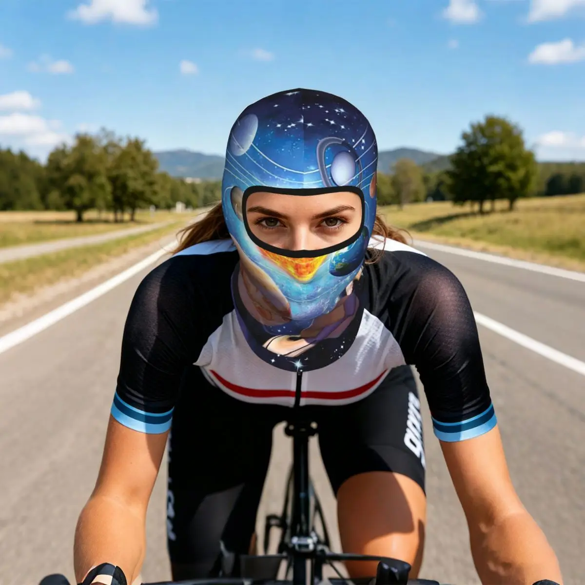Solar System Space Planets Universe Breathable Thin Balaclava Full Face Mask Sun Protection Neck Gaiter For Motorcycle Cycling