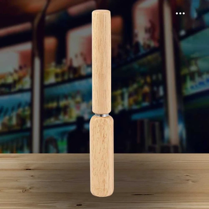 MAKE-2Pcs اختيار الجليد مع غطاء الأمان - يختار الثلج من الفولاذ المقاوم للصدأ لكسر الجليد الخشب مقبض أداة تشكيل الجليد للنادل