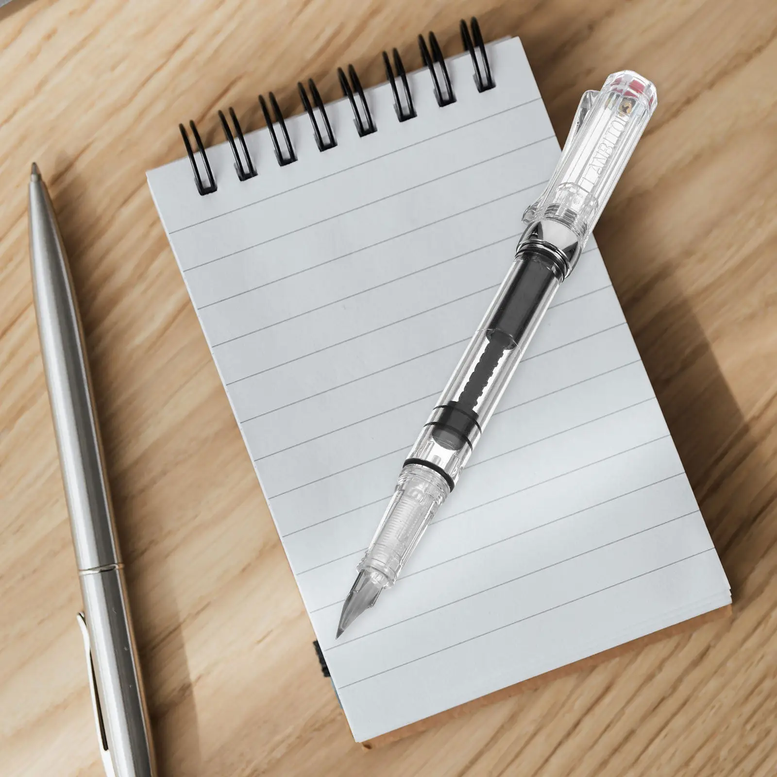 

Transparent Fountain Pen Moderate Size Lightweight Portable for Calligraphy Business Gift School Office Writing Smooth Ink