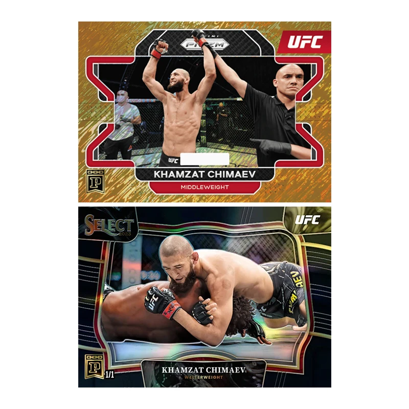 Diy Homemade Panini Select and Prizm UFC Series Khamzat Chimaev Collection Flash Card Toys Gift - view 2