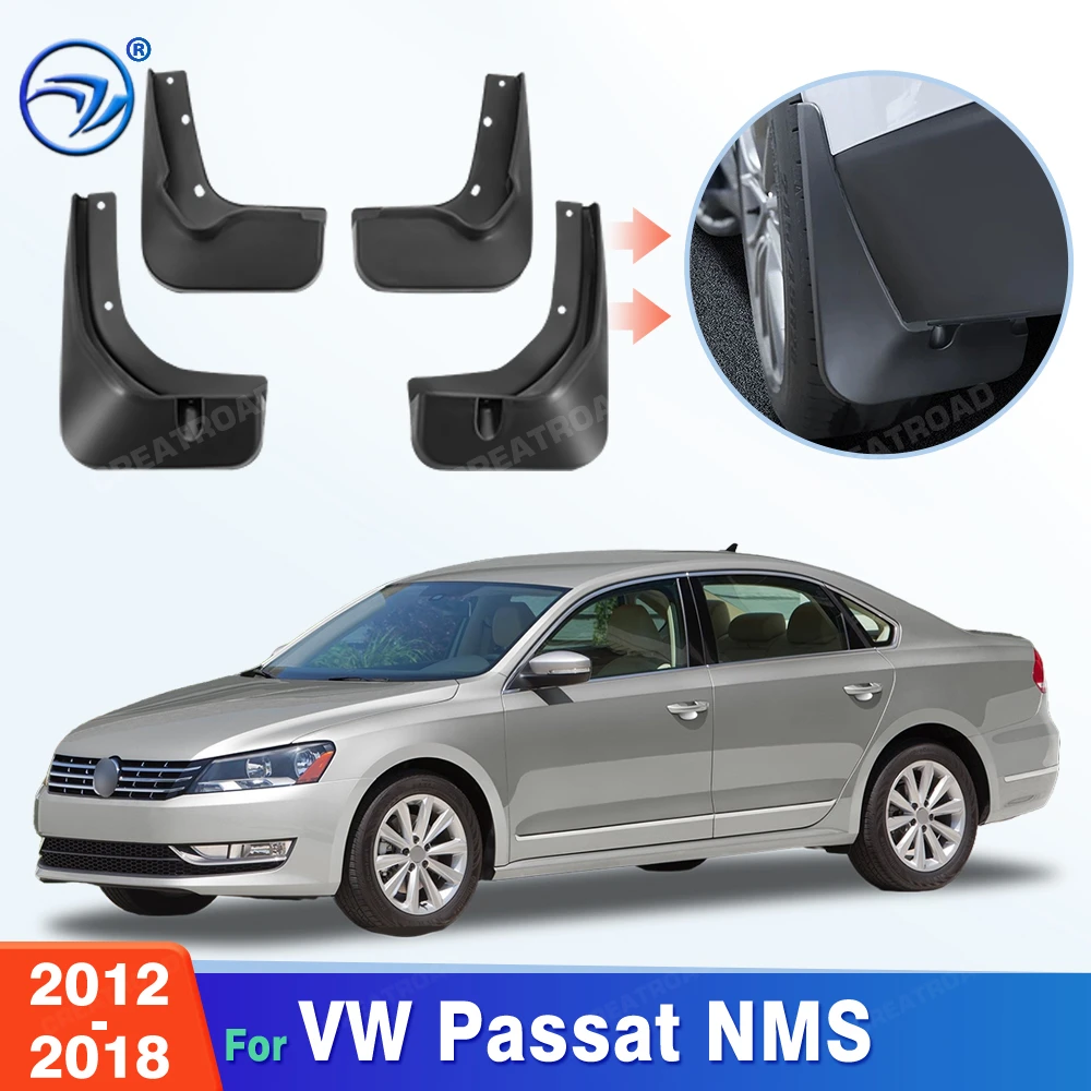 Custom Fit 4PCS Mud Flaps for Volkswagen VW Passat NMS 2012 2013 2014 2015 2016 2017 2018 No Drilling Splash Guards Fender