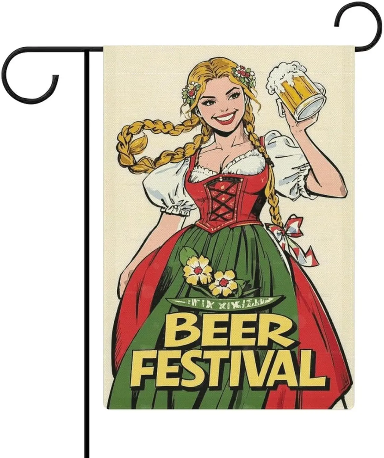 Garden Flag “Oktoberfest Bavarian Beer Festival German Brew Party” Double Sided 12x18 In Burlap Seasonal Yard Decoration for KZA