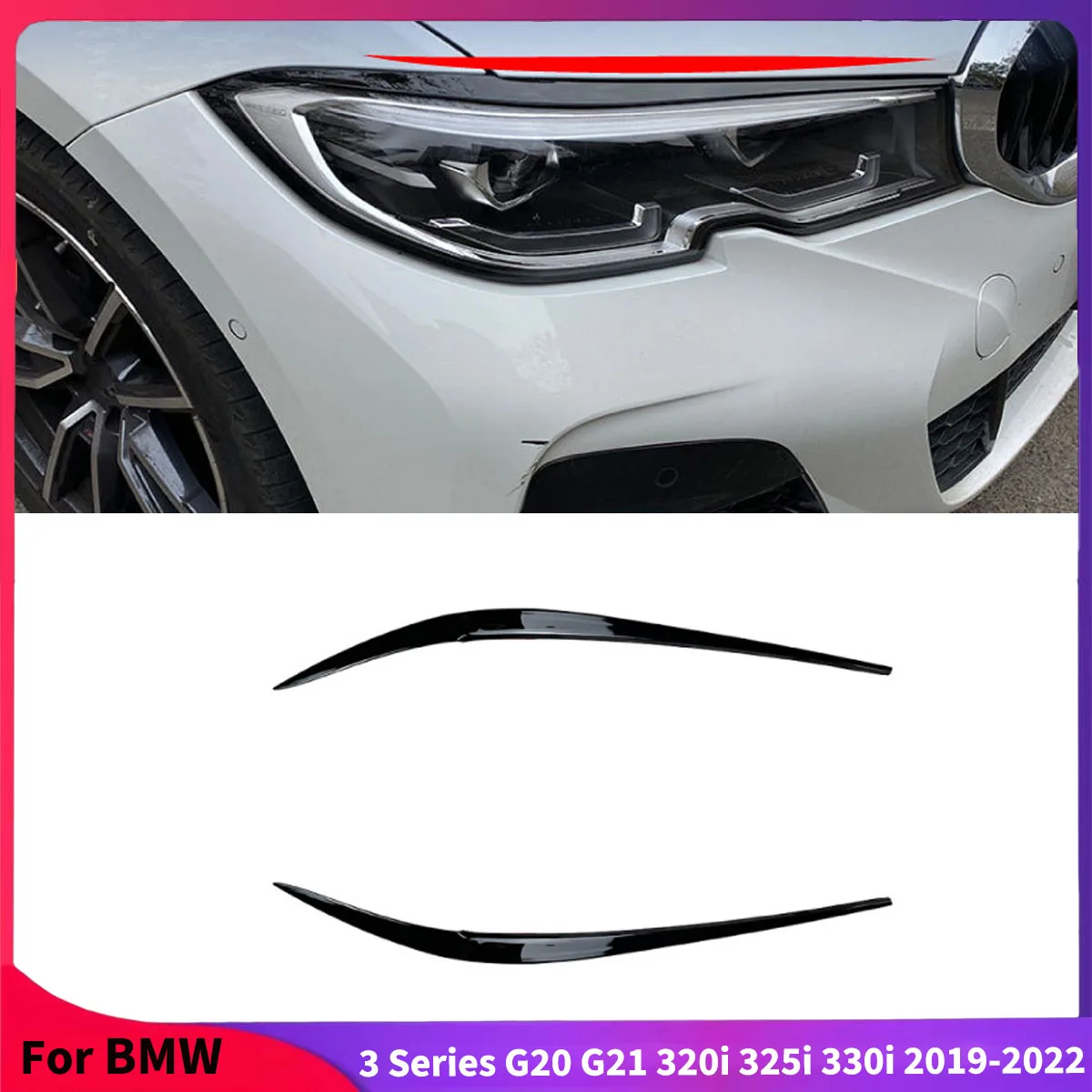 

Для BMW 3 серии G20 G21 320i 325i 330i 2019-2022 наклейки на переднюю фару автомобиля, аксессуары для отделки, внешнее украшение