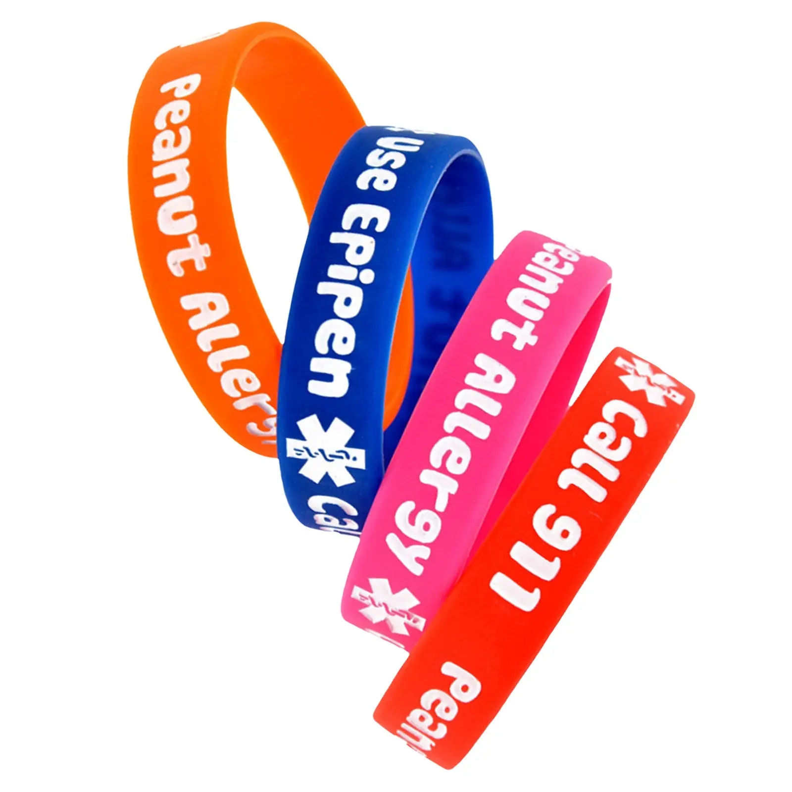 

4Pcs Kids Warning Bracelets Silicone Girls Wristbands Soft Comfortable Non-Irritating Waterproof Party Goody Bag Fillers