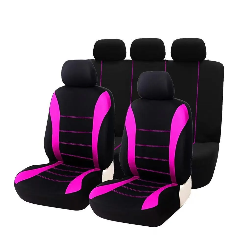 Fabric Material Car Seat Covers Waist Line Design Universal Size Seat Cushions Stitching Design Five-Seater Fit Seat Protectors
