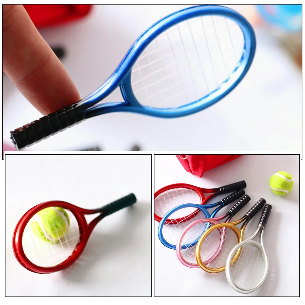 3 Racket 3 Set Miniature Tennis Decor Accessories for House Photography Props Toy Decorative nament Mini Tennis Racket