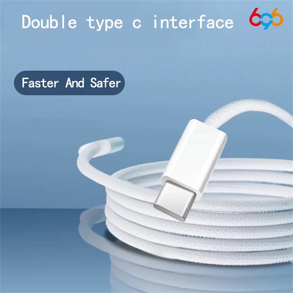 696 USB C To Type C Fast Charging 60W Mobile Phone Date Cable For Iphone15 For Samsung For Huawei Type C Braided Charger Cable