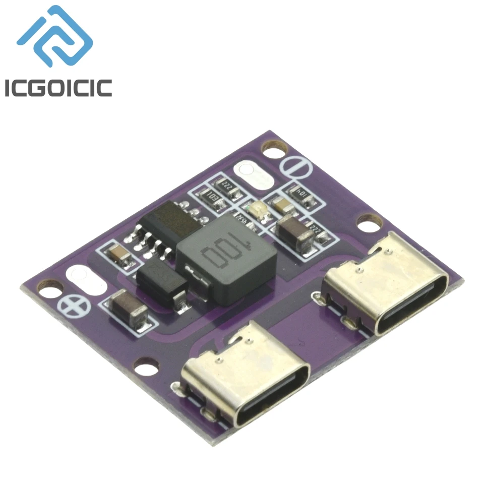 Двойной USB-выход TYPE-C от DC6V-36V до 5V 3A DC-DC Понижающий модуль с двойным интерфейсом TYPE-C Модуль зарядки 9 В/12 В/24 В/36 В