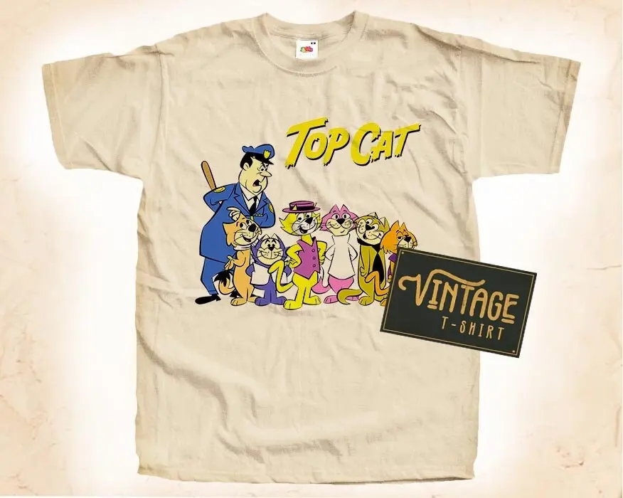 Top Katze V1 T-Shirt Vintage Naturfarbe Herren DTG Digitaldruck GRÖSSEN S M L XL 2XL 3XL 4XL 5XL