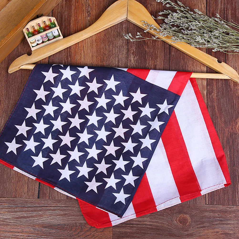 

2Pcs American Flag Headscarf Soft Durable Washable Printed Headb s Outdoor Kerchiefs Usa Square Scarf H kerchief