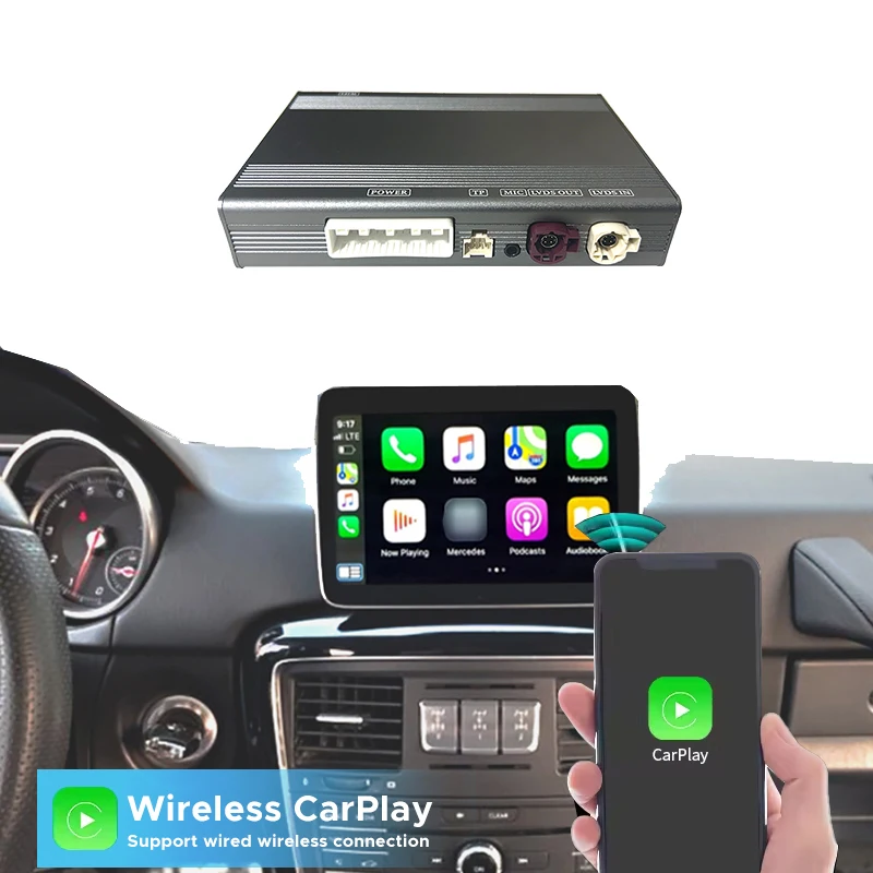 Wireless CarPlay Android Auto Adapter for Mercedes Benz G Class W463 2013-2018 Plug and Play Mirror Link OEM Controls