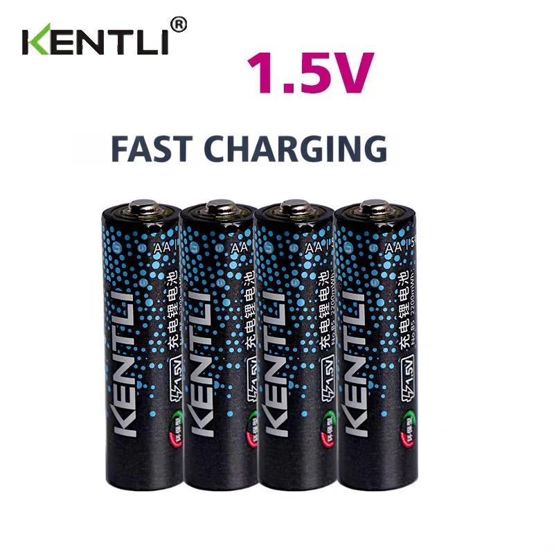 

KENTLI 1.5v 3200mwh & 900mwh rechargeable batteries aa aaa battery with smart charger For wireless microphone camera ect