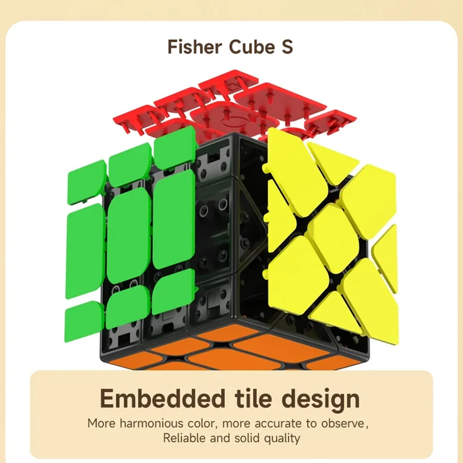 مكعب سحري مدمج Qiyi ، ألعاب تعليمية ، لغز Cubo للتعلم ، تصميم بلاط مدمج ، S طاحونة الهواء محور S