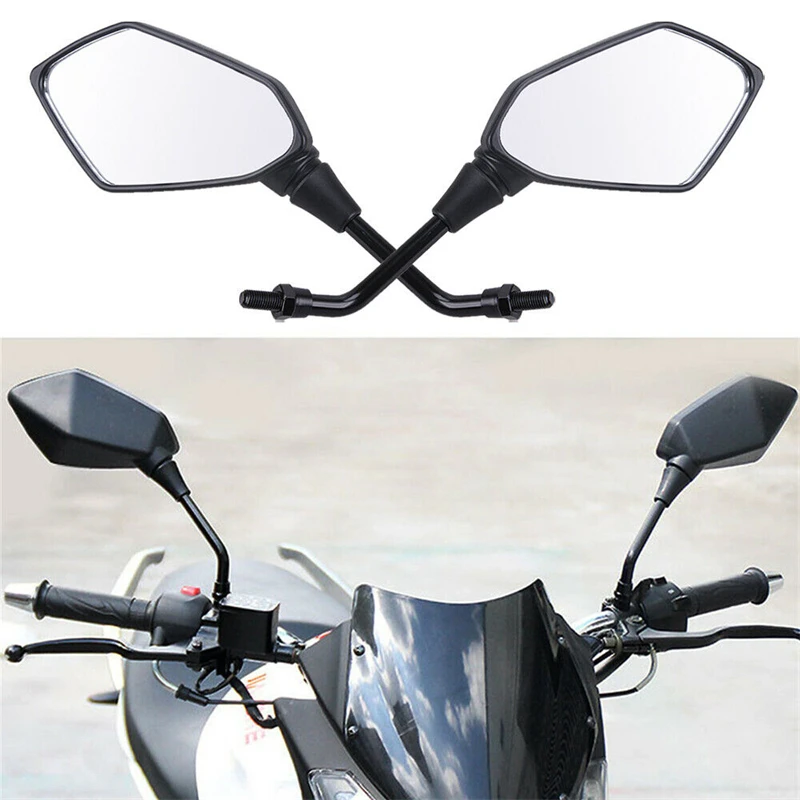 

2Pcs/Pair Motorcycle Rearview Mirror Scooter E-Bike Rearview Mirrors Electrombile Back Side Convex Mirror 10mm Carbon Fiber