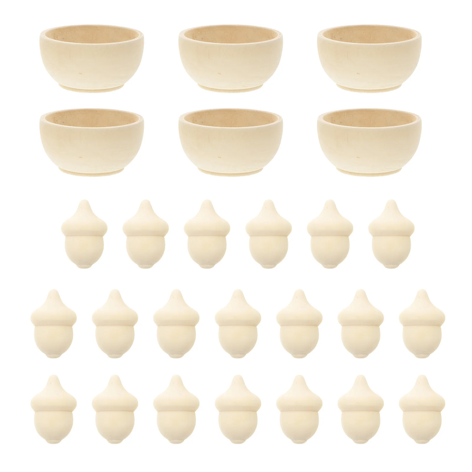 20-teiliges Holzzähl-Set zum Sortieren, unvollendetes Basteln, unvollendetes Bastelset für Kinder, Montessori-Aktivität, Holzschale im Lieferumfang enthalten