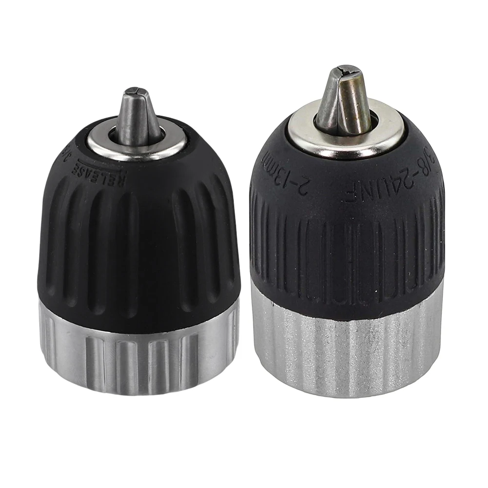 

2pcs 3/8-24UNF Drill Chuck Adjustable Clamping Range Quick Release Drill Chuck Tool Holder Set For Power Tools