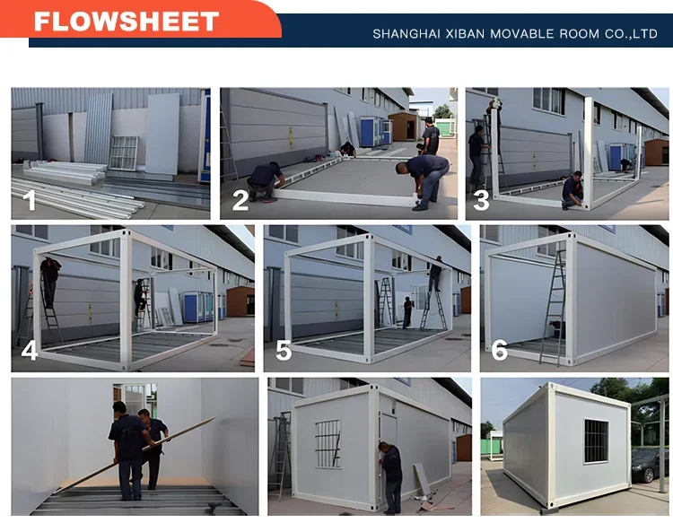 مستقل 40ft 20ft توسيع الحاويات منزل المحمول انفصال في الهواء الطلق مكتب متجر صنع لوحة ساندويتش الصلب للفناء
