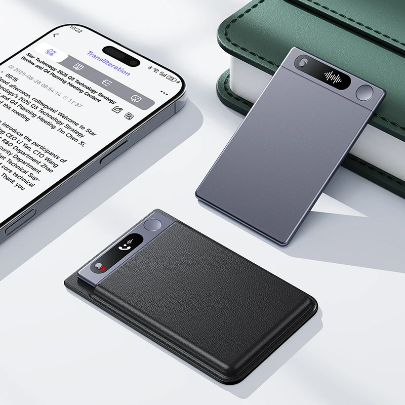 مسجل صوت ومسجل مكالمات يعمل بالذكاء الاصطناعي بسعة 64 جيجابايت من Shmci مزود بتقنية الكلام إلى النص والتجميع والترجمة ويدعم 103 لغة #4