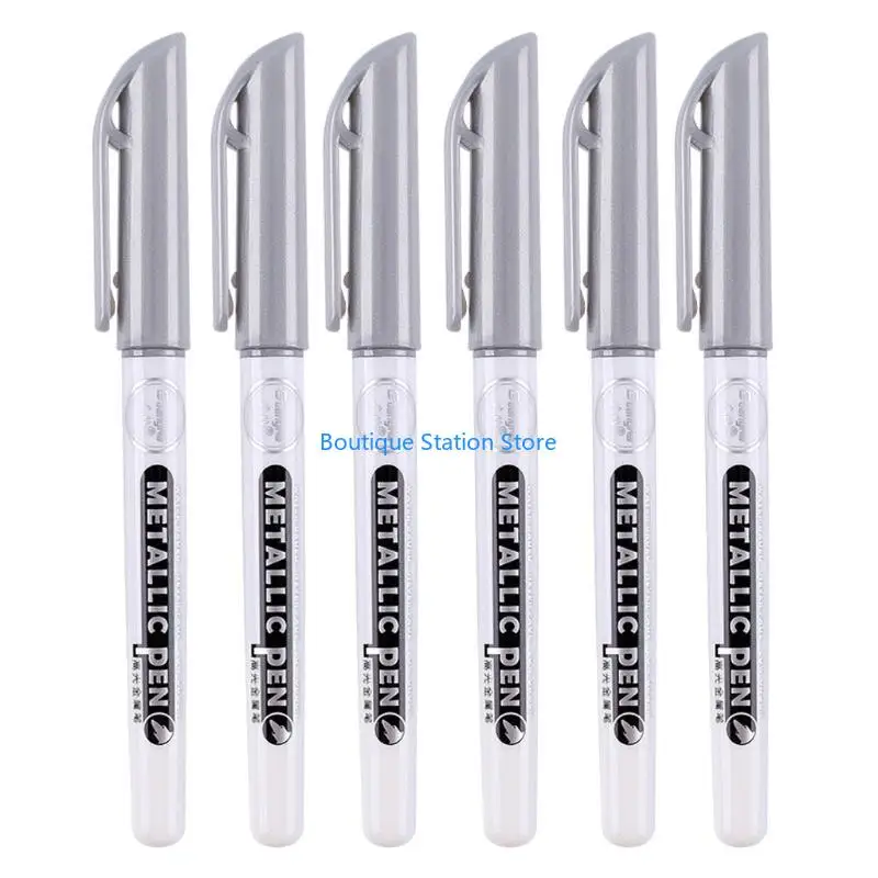 

Y55F 6Pieces/set Permanent Painting Markers DIY Craft for Rock Ceramic Glass Plastic Canvas Fabric Mug Acrylic Paint Pen