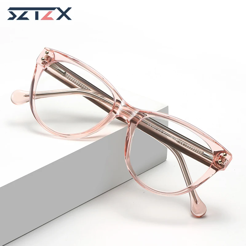 

SZTZX New Fashion Cat-Eye Design Anti-Blue Light Women's Glasses Prescription Reading Glasses Customized Prescription Glasses