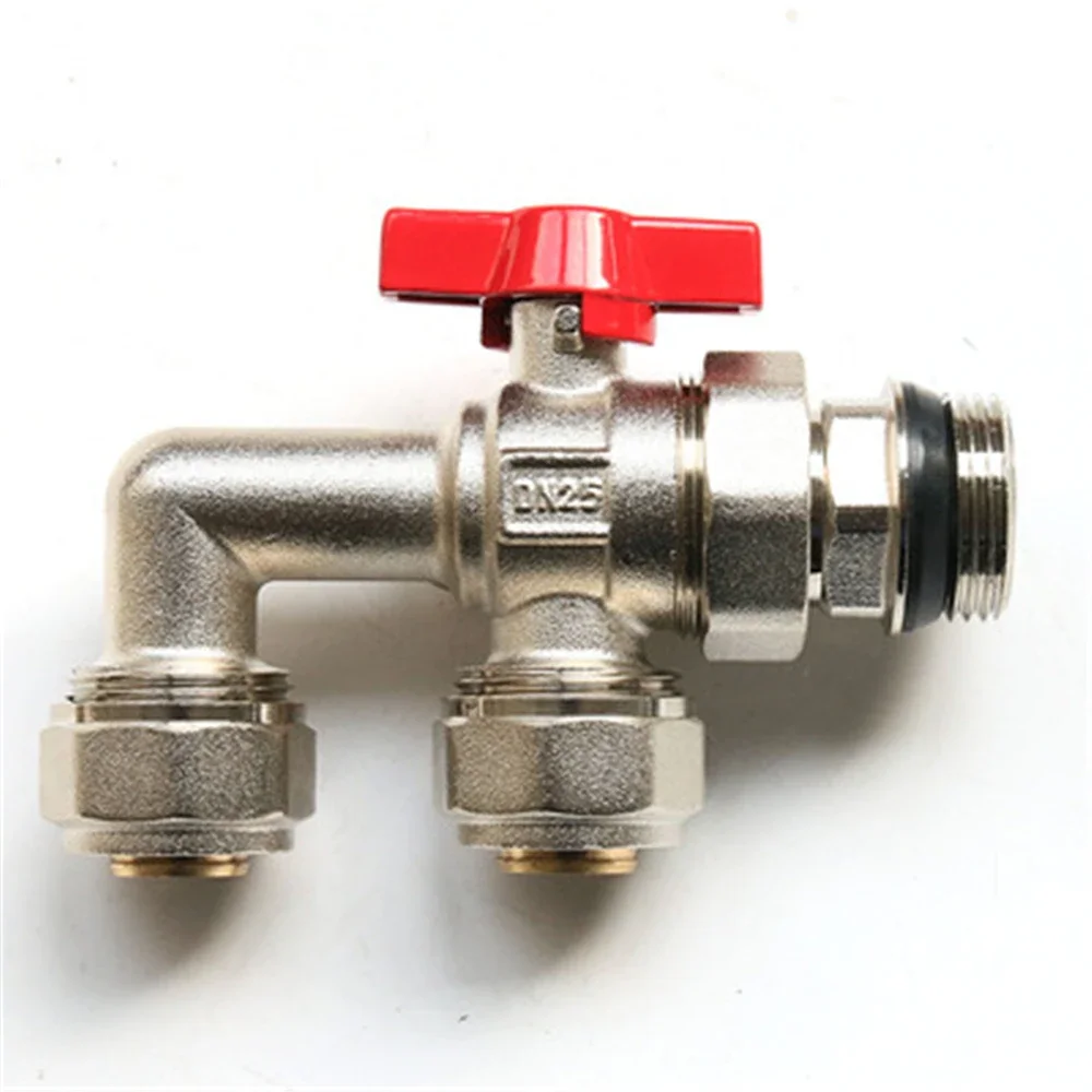 Floor Heating Manifold Aluminum-plastic 25-ball Valve Brass Three-way Diverter Valve 1 Inch Inner And Outer Wire Dn25