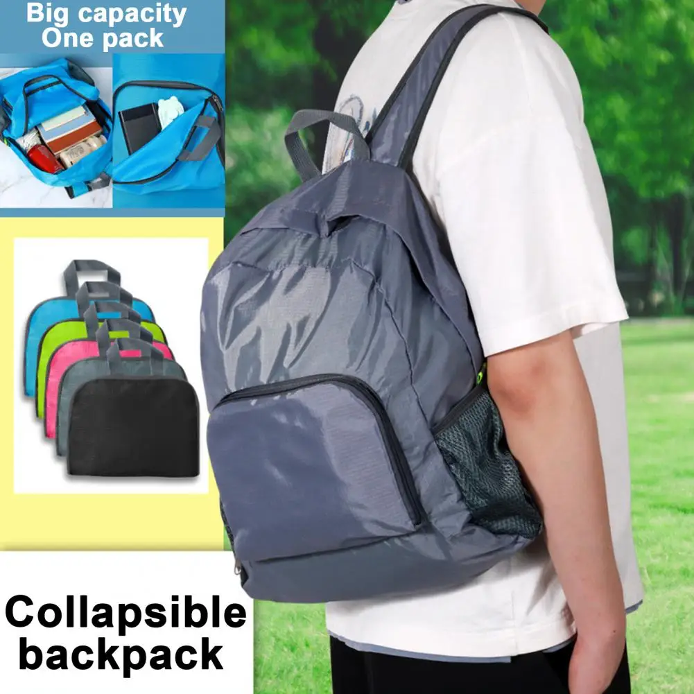 กระเป๋าเป้สะพายหลังแบบพับได้น้ําหนักเบากระเป๋าเป้สะพายหลังเดินทางกันน้ําพร้อมกระเป๋าหลายช่องสําหรับปีนเขาเดินป่า Unisex College Business Daypack