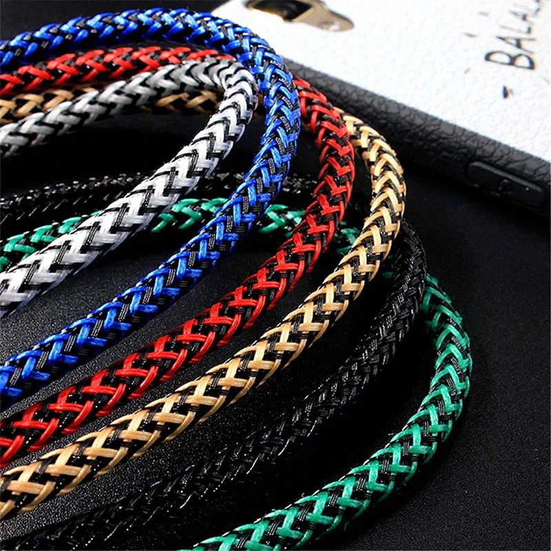 마이크로 USB 2.4A 고속 충전 케이블 나일론 데이터 케이블 삼성 갤럭시 A3/A5/A7 안드로이드 폰 모바일 기기용 1M 2M 3M