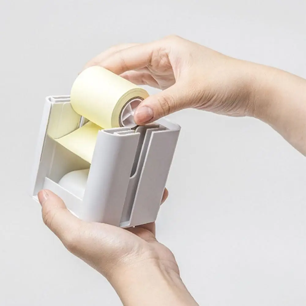 5-in-1 Sticky Note Dispenser Magnetic Paperclip Absorb Efficient Memo Pad Storage Box Space-Saving Plastic Desktop Note Holder