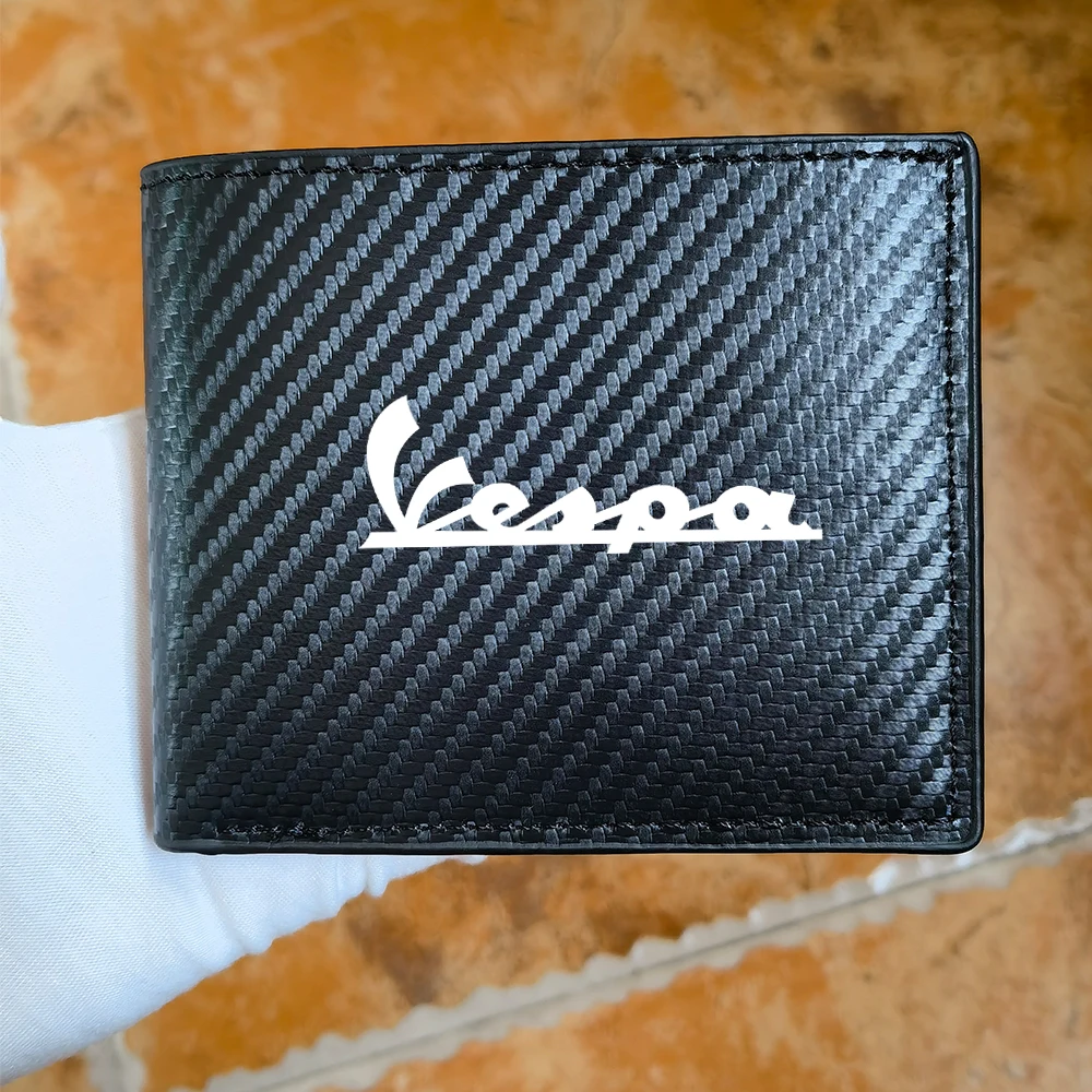 for vespa sprint gts 300 primavera 946 sei giorni Motorcycle carbon fiber leather wallet Card package Motorcycle Accessories