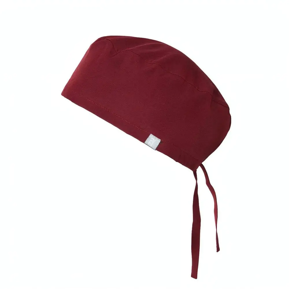 Cotton Scrub Cap Unisex Hat For Hospital Dental Nursing Staff Working Headgear Soft Breathable Tie Back Hat