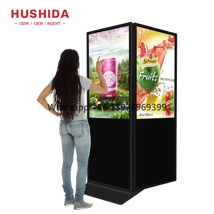 Factory Custom 55 Inch Double Sides Lcd Digital Signage Advertising Display Ultra-thin Digital Signage and Display