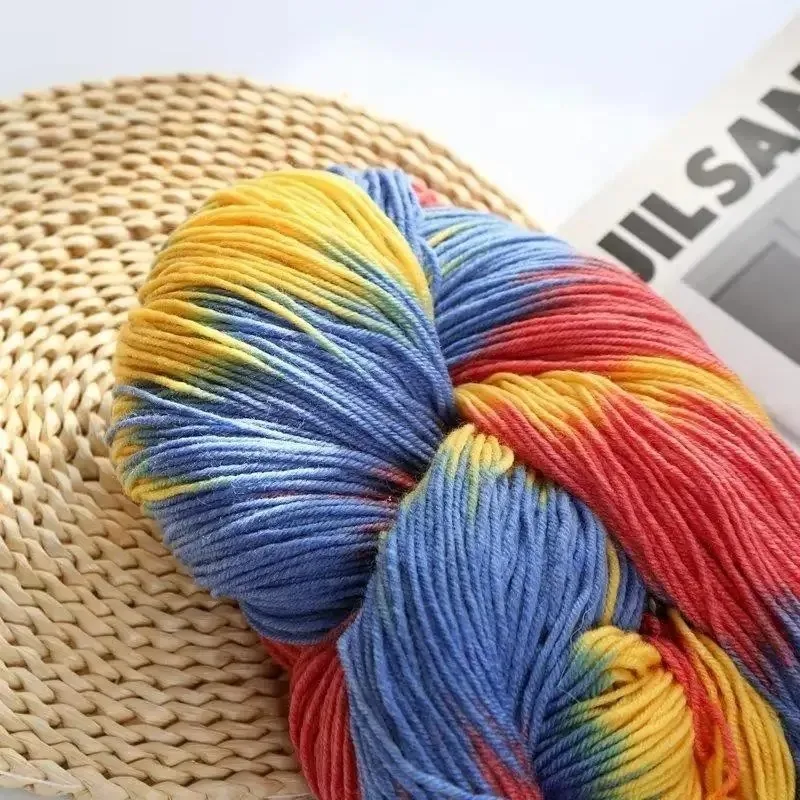 250g Hand Knitting Wool Yarn Segmental Dyeing Soft for Shawl Children\'s Sweater Scarf DIY Crochet Gradient Woolen Thread Blue