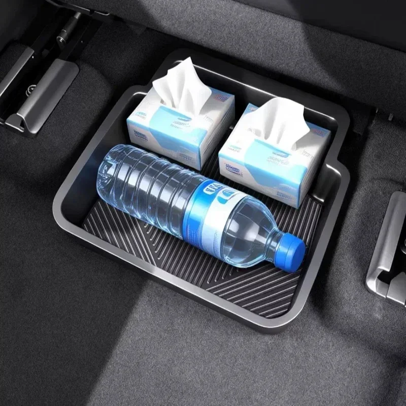 Wasserdichte Geruchlose Silikon-Aufbewahrungsbox für Unter dem Sitz, Rutschfest und Geräuschlos für Tesla Model 3/Y Innenraum 1/2 Stück – Detail 2
