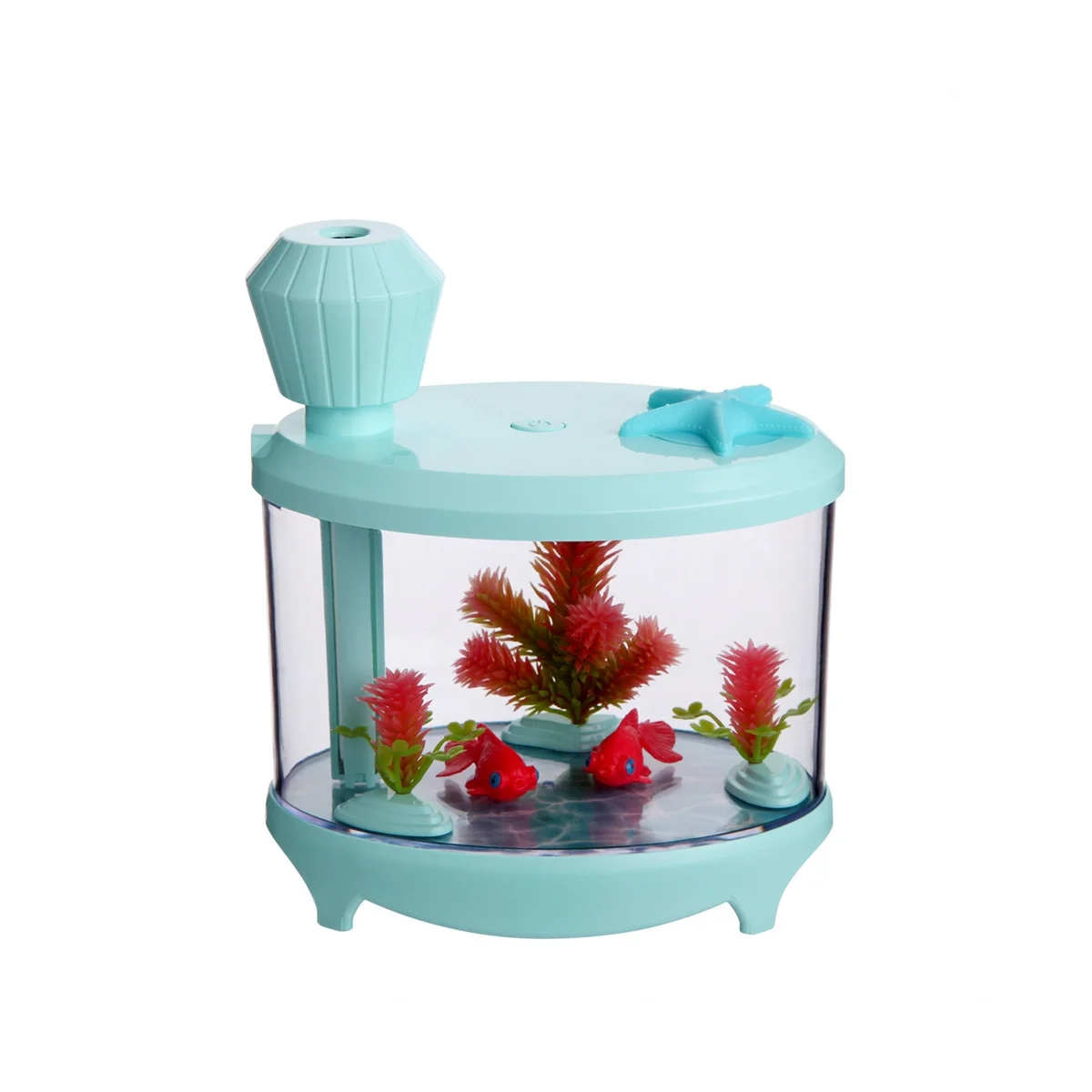 

Fish Tank Air Humidifier Diffuser Colorful Night Light DC5V USB Mini Mist Maker 460ML Water Diffuser Green