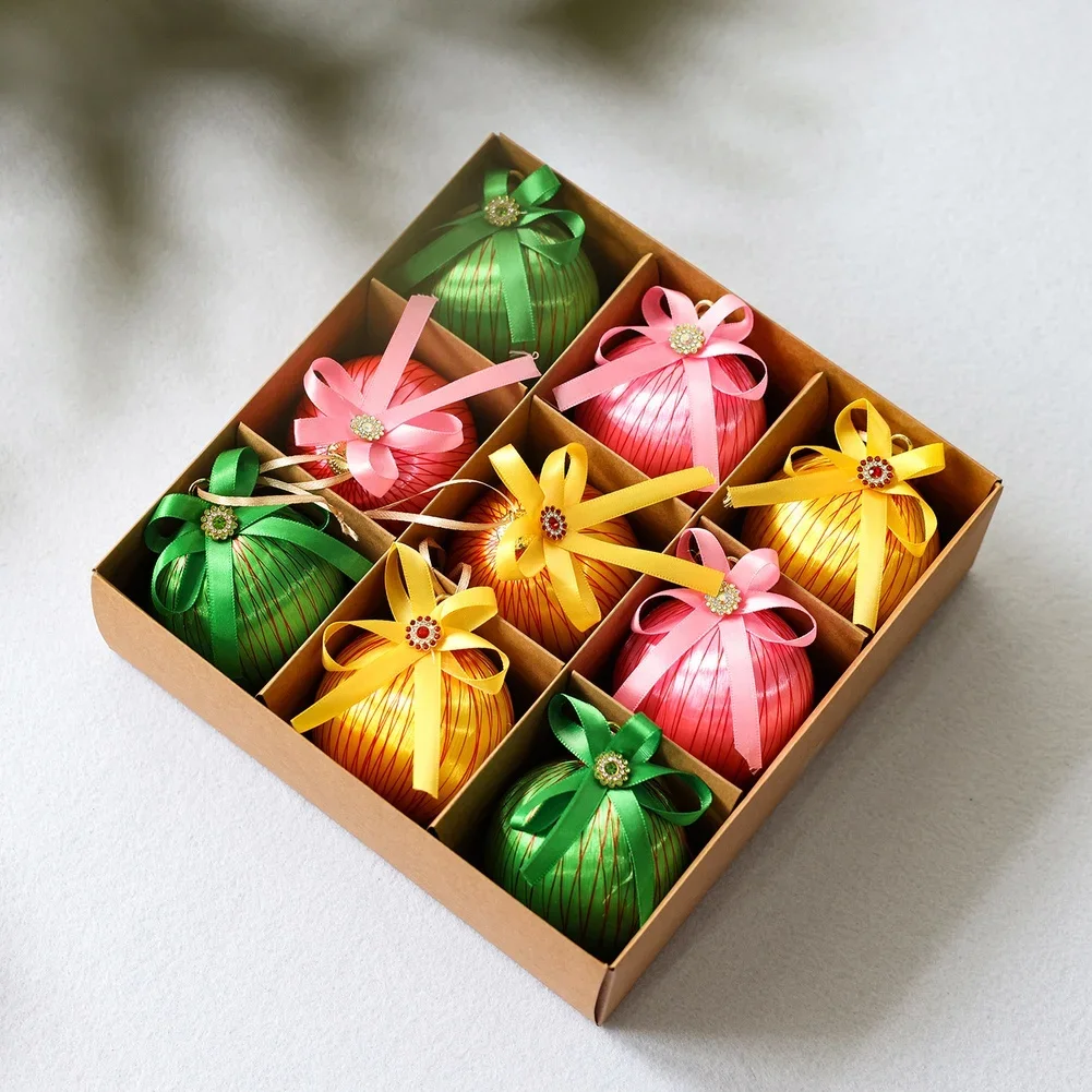 Decorative Foam Ball Set For Trees Christmas Decoration As Shown In The Figure Satin Christmas Ornaments Vibrant Modern Hues