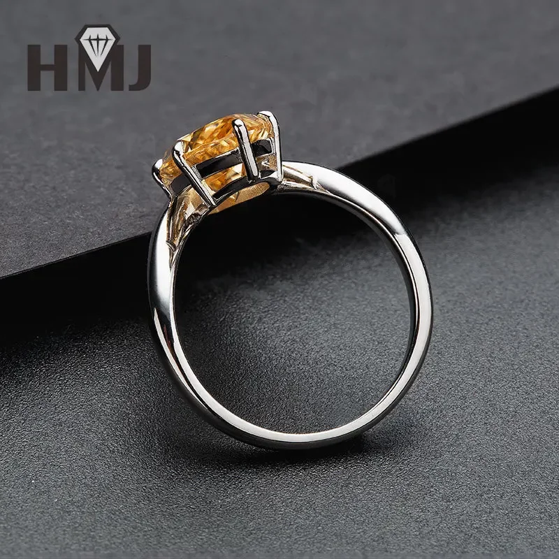 5 Karat Einfacher Ring 8,5x17mm Moissanit Marquise-Schliff Champagnerfarben 925 Sterling Silber Hochzeits-Verlobungsring Ewige Liebe Charms – Detail 9