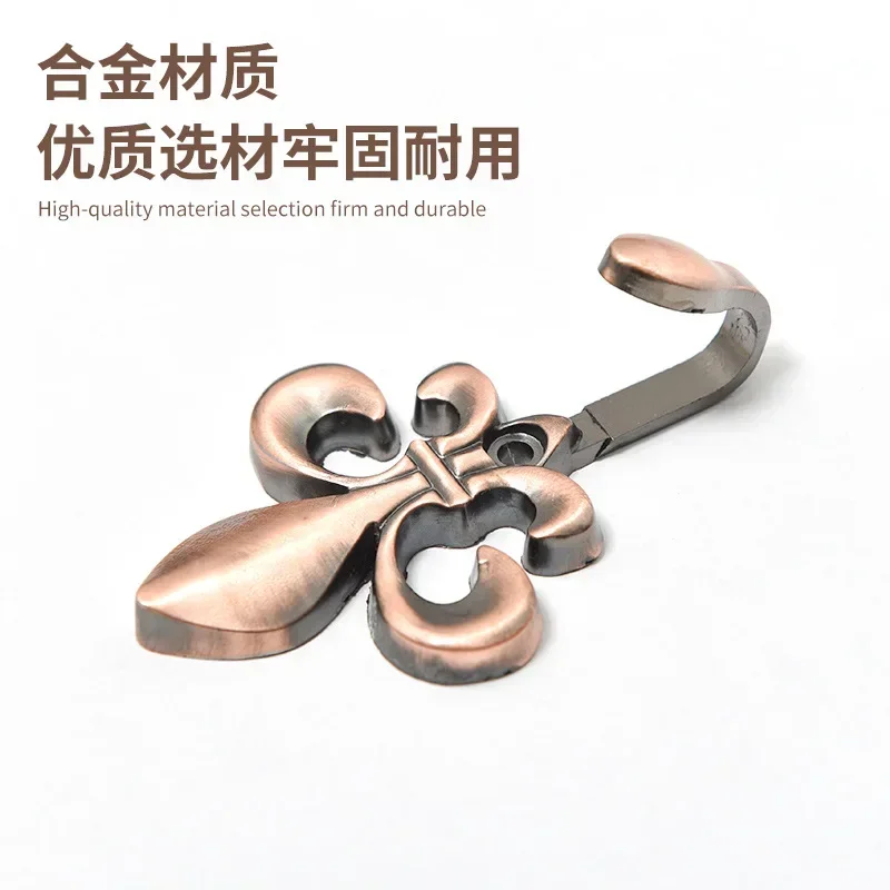 1 Pair Retro Zinc Alloy Curtain Hook Flower Shaped Hanging Holder Holdback For Home Living Room Wall Decorative Curtain Hook