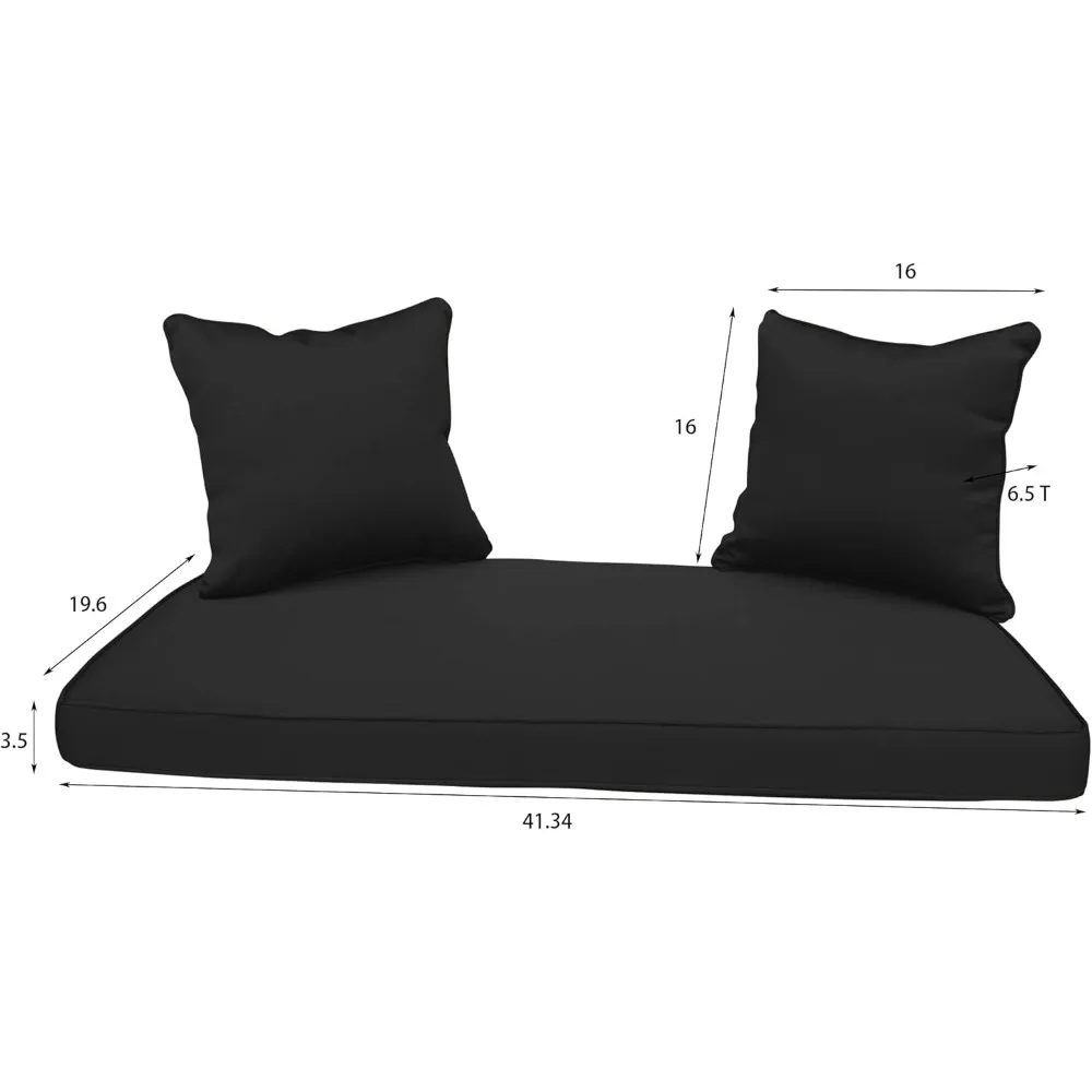 W00207S-D-FS017 Rieten verandaschommel, zwart