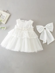 Baby Girl Party Dressrs Infant Birthday Frock Baptism White Clothes Newborn Christening Dresses for Girls