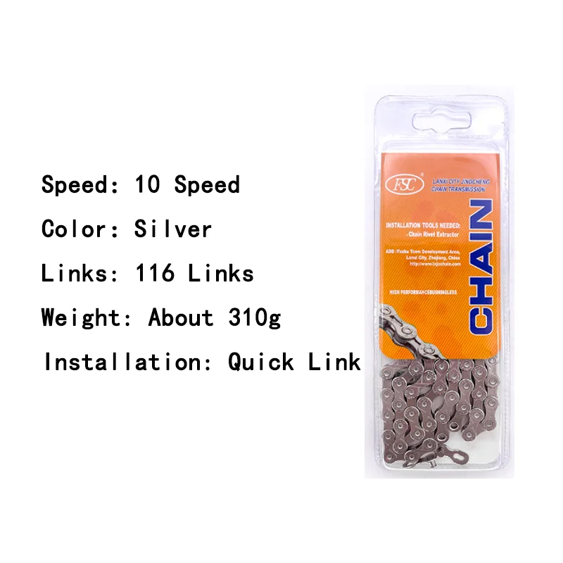 FSC 6/7/8/9/10/11/12 Speed Velocidade Bicycle Chain 116/126 Links Ultralight MTB Mountain Road Bike 6S 7S 8S 9S 10S 11S 12S