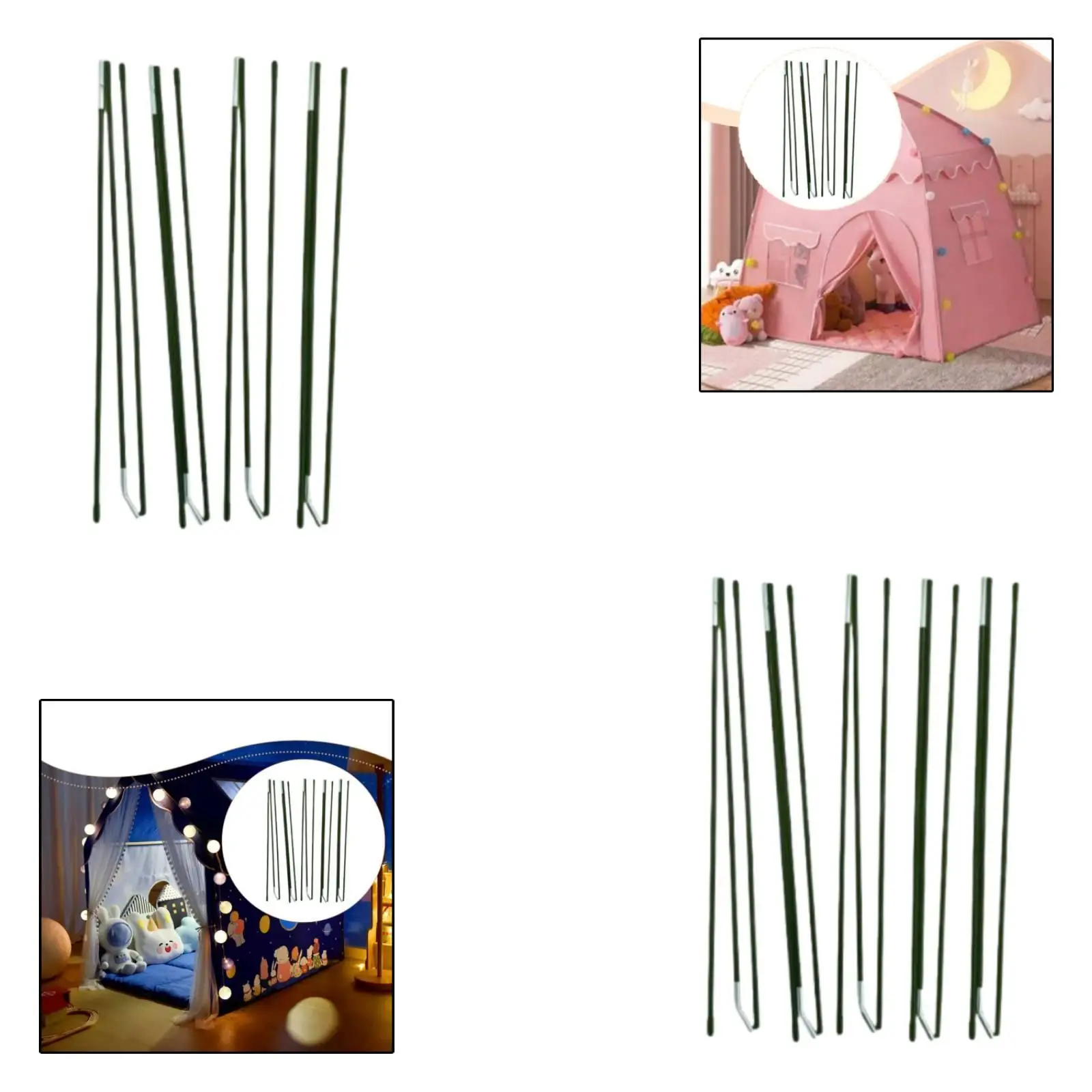 6.9mm Fiberglass Poles Set Lightweight Struts for Children’s Play Tent Dome Castle Playhouse Frame for Kids Room