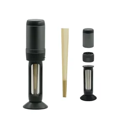 2 in1 Electric Dry Herb Grinder with Filling Tobacco Horn Tube /Cone 110mm Rolling Paper Crusher Grinders for Smoking Accessorie