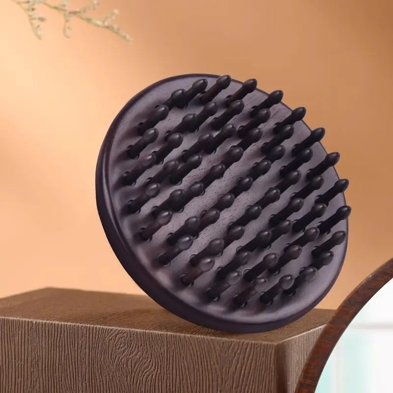 Black Sandalwood Ring Comb Tooth Plug Comb, Ladies Care Meridian Massage Massage Comb Holiday Gift Comb