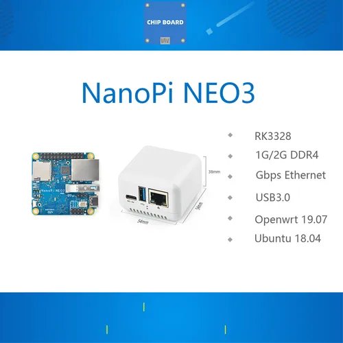 NanoPi NEO3 Mini placa de desarrollo RK3328 puerto Gigabit Ethernet 1GB/2GB de memoria OpenWrt/LEDE dropship
