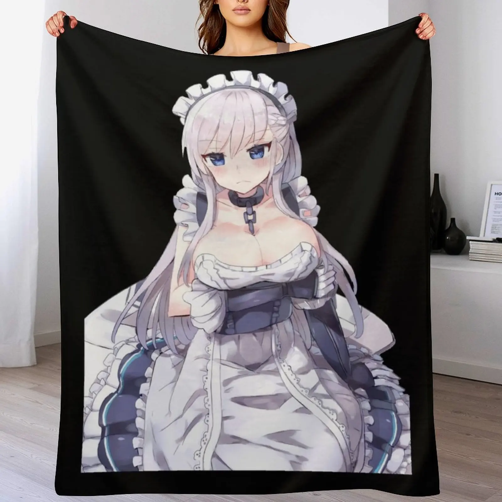 Azur Lane Belfast Throw Blanket Hairy Nap Soft Plush Plaid Blankets