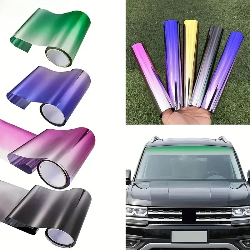 20X150cm Car Sun Shade Tint Film For Auto Front Windshield Vinyl Sun Protection Glass Sticker Heat Insulation Windows Films Tool