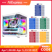 PADO YL Pc Case Sea view Room M-ATX Desktop Computer Main Chassis Without A-pillar Double-Sided Tempered Glass PC gamer cabinet