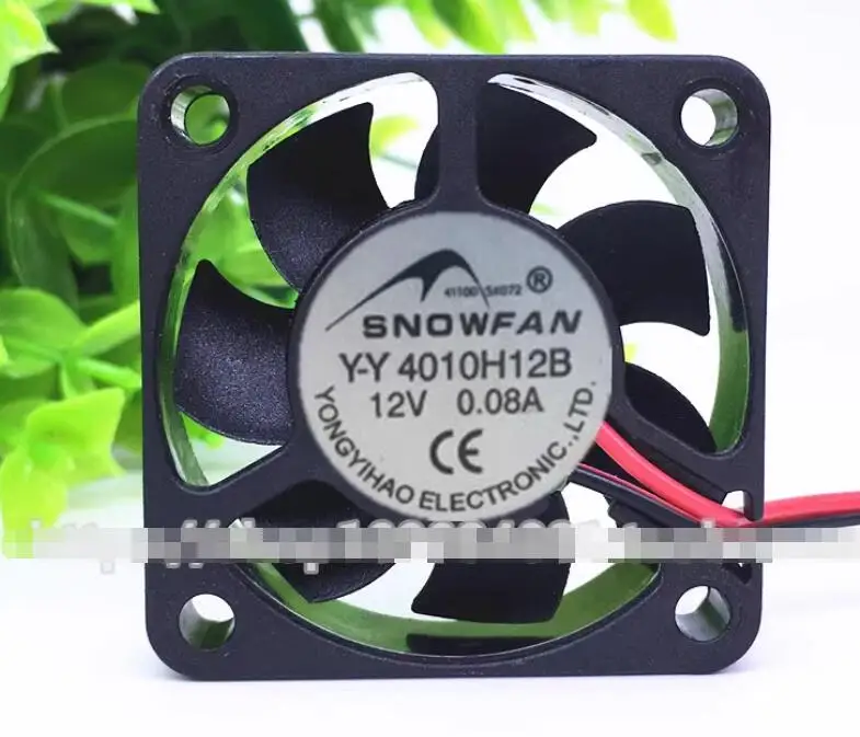 SNOWFAN Y-Y4010H12B DC 12V 0.08A 40x40x10mm 2-Wire Server Cooling Fan